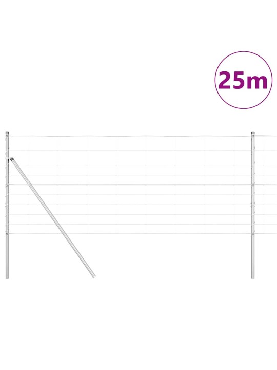 Karjamaa-aed hõbedane 25 x 1 m tsingitud teras