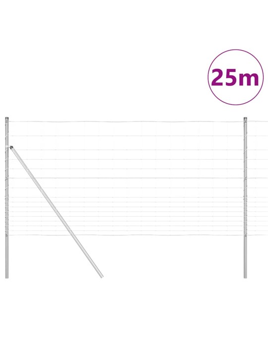 Karjamaa-aed hõbedane 25 x 1.2 m tsingitud teras