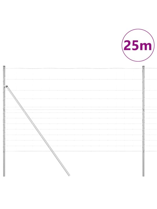 Karjamaa-aed hõbedane 25 x 1.5 m tsingitud teras