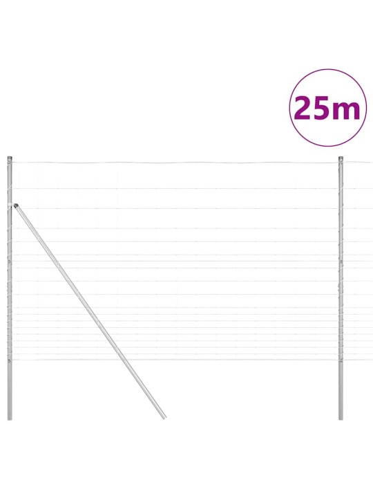Karjamaa-aed hõbedane 25 x 1.5 m tsingitud teras