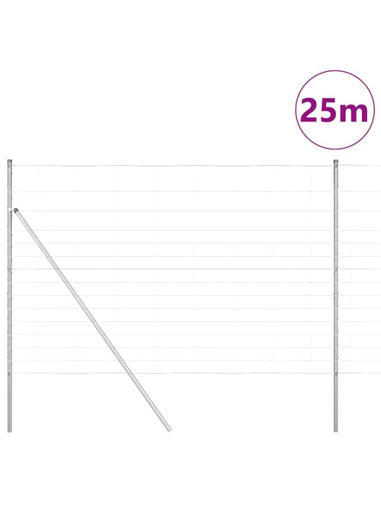 Karjamaa-aed hõbedane 25 x 1.6 m tsingitud teras