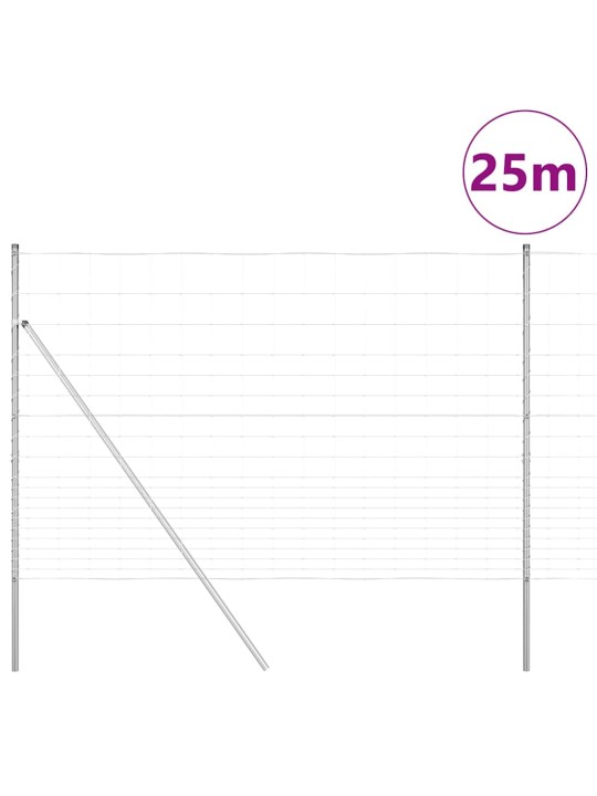 Karjamaa-aed hõbedane 25 x 1.6 m tsingitud teras
