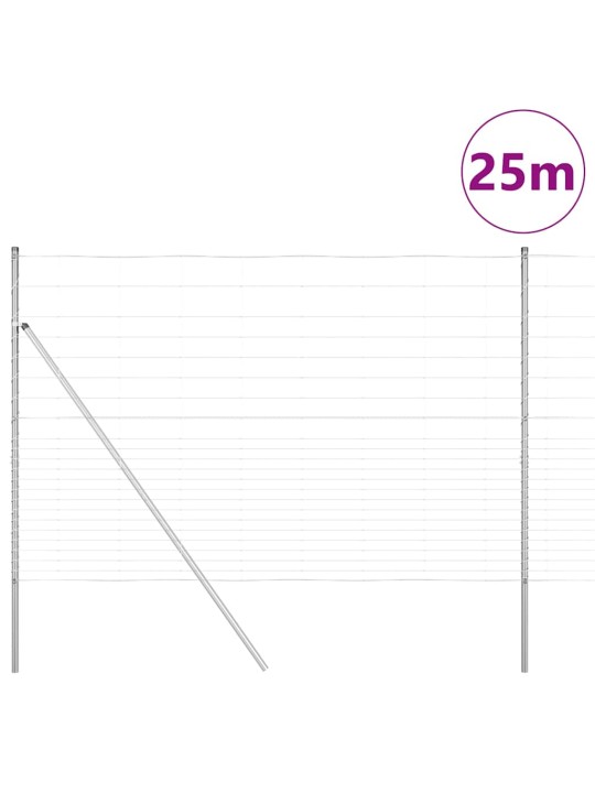 Karjamaa-aed hõbedane 25 x 1.6 m tsingitud teras