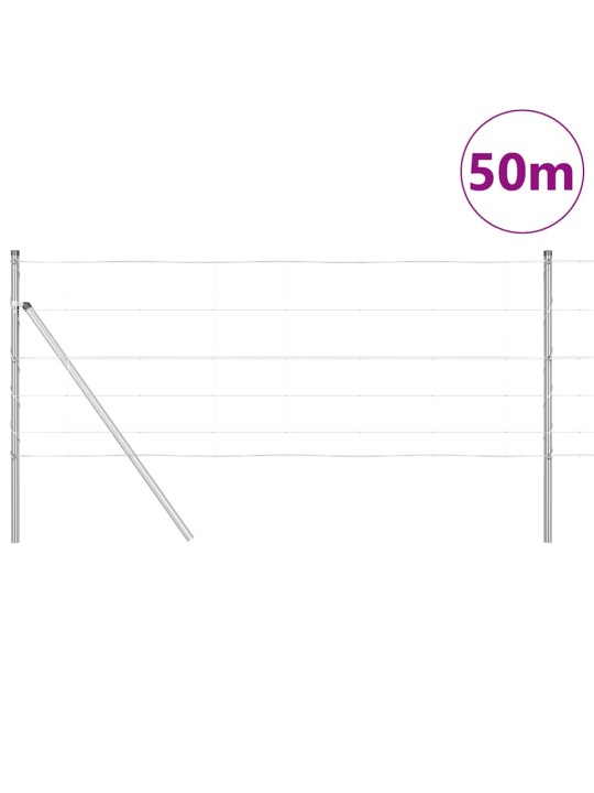 Karjamaa-aed hõbedane 50 x 0.8 m tsingitud teras