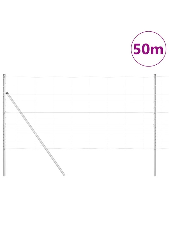 Karjamaa-aed hõbedane 50 x 1.2 m tsingitud teras