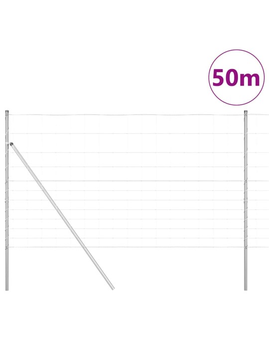 Karjamaa-aed hõbedane 50 x 1.4 m tsingitud teras