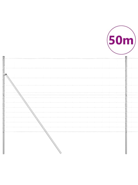 Karjamaa-aed hõbedane 50 x 1.5 m tsingitud teras