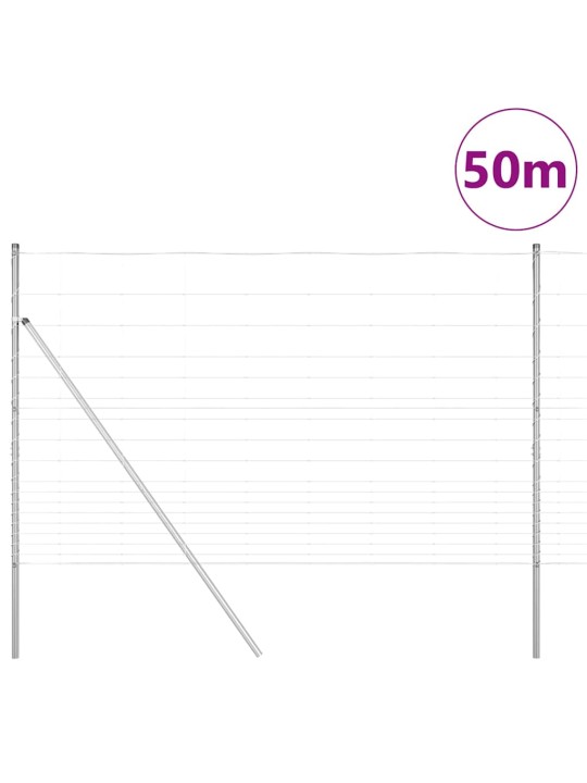 Karjamaa-aed hõbedane 50 x 1.5 m tsingitud teras