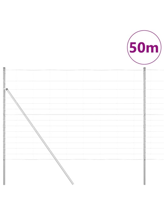 Karjamaa-aed hõbedane 50 x 1.6 m tsingitud teras