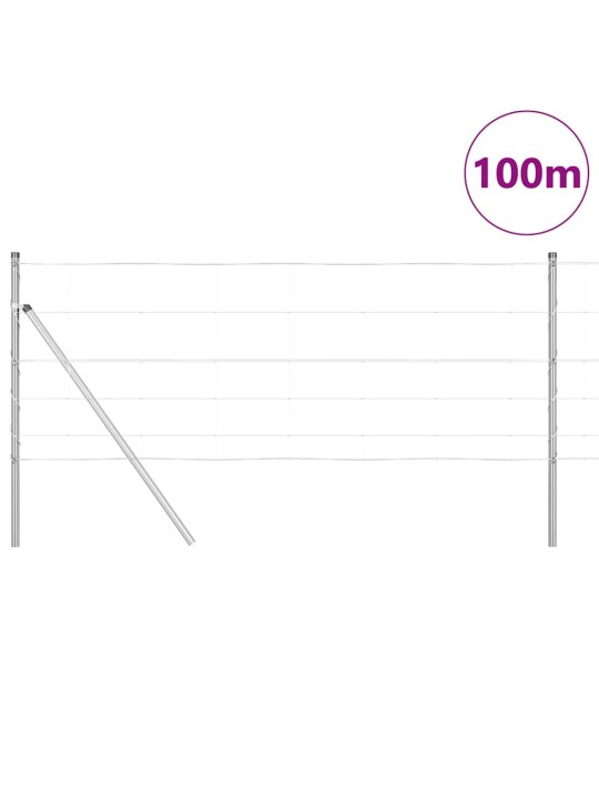 Karjamaa-aed hõbedane 100 x 0.8 m tsingitud teras