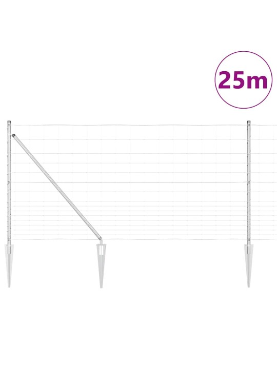 Karjamaa-aed hõbedane 25 x 1.2 m tsingitud teras