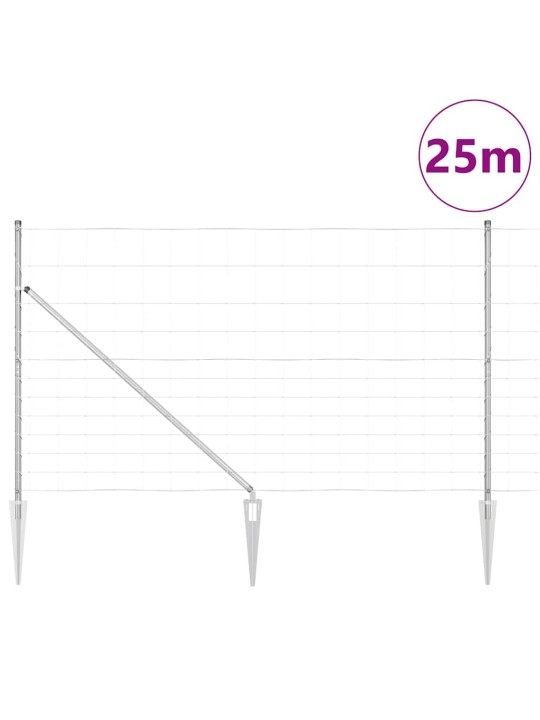 Karjamaa-aed hõbedane 25 x 1.4 m tsingitud teras