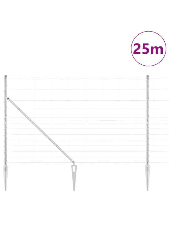 Karjamaa-aed hõbedane 25 x 1.5 m tsingitud teras