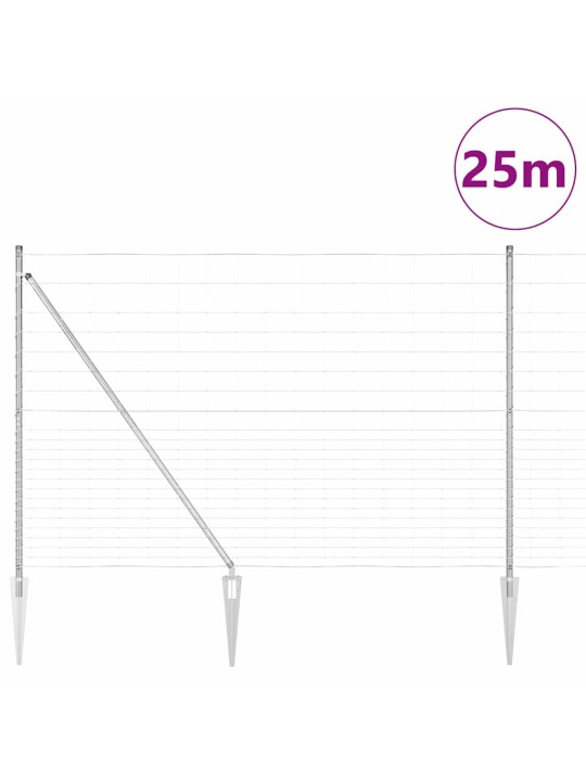 Karjamaa-aed hõbedane 25 x 1.6 m tsingitud teras