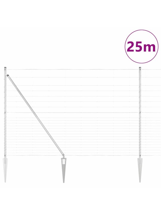 Karjamaa-aed hõbedane 25 x 1.6 m tsingitud teras