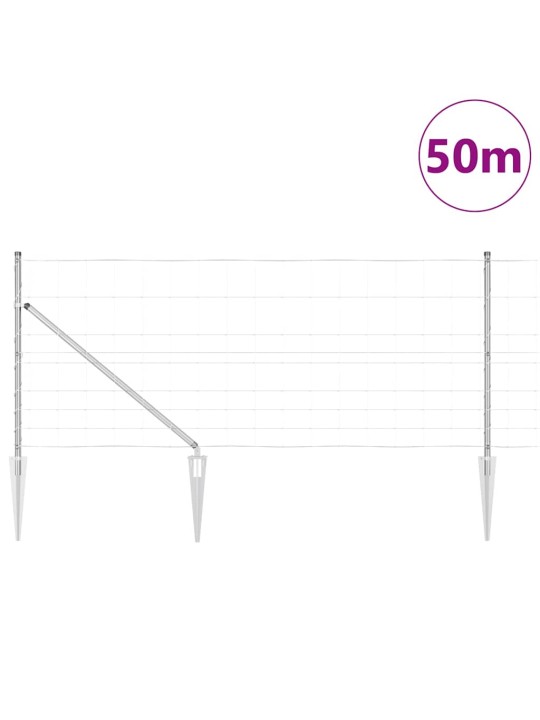 Karjamaa-aed hõbedane 50 x 1 m tsingitud teras