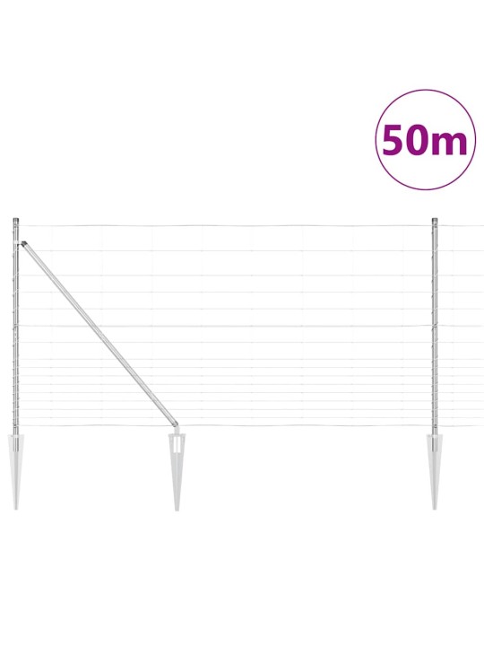 Karjamaa-aed hõbedane 50 x 1.2 m tsingitud teras
