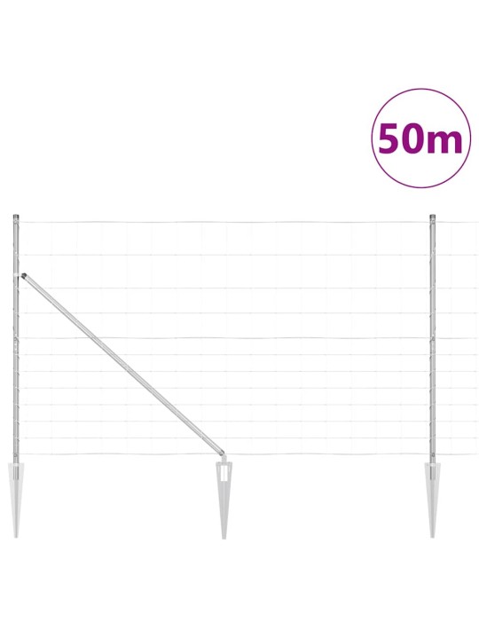 Karjamaa-aed hõbedane 50 x 1.4 m tsingitud teras