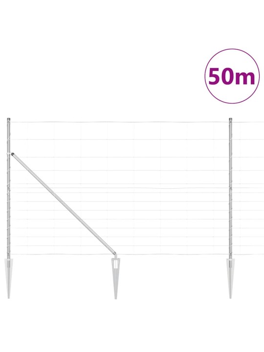 Karjamaa-aed hõbedane 50 x 1.5 m tsingitud teras