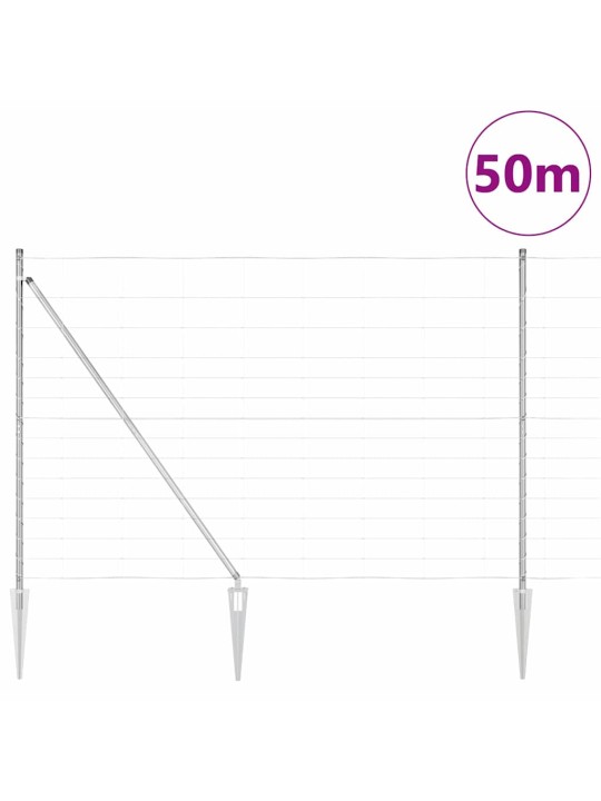 Karjamaa-aed hõbedane 50 x 1.6 m tsingitud teras