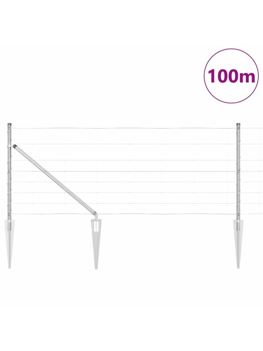Karjamaa-aed hõbedane 100 x 0.8 m tsingitud teras