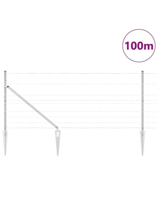 Karjamaa-aed hõbedane 100 x 1 m tsingitud teras