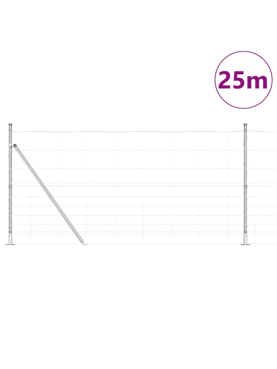 Karjamaa-aed hõbedane 25 x 1.2 m tsingitud teras