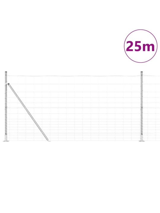 Karjamaa-aed hõbedane 25 x 1.2 m tsingitud teras