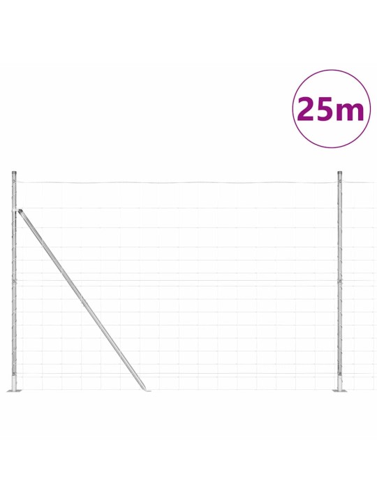 Karjamaa-aed hõbedane 25 x 1.6 m tsingitud teras