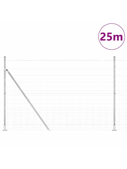 Karjamaa-aed hõbedane 25 x 1.6 m tsingitud teras