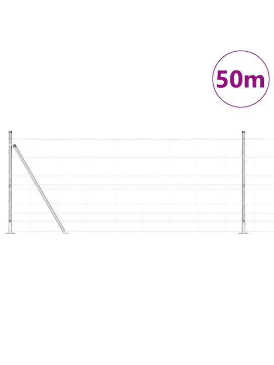 Karjamaa-aed hõbedane 50 x 1 m tsingitud teras