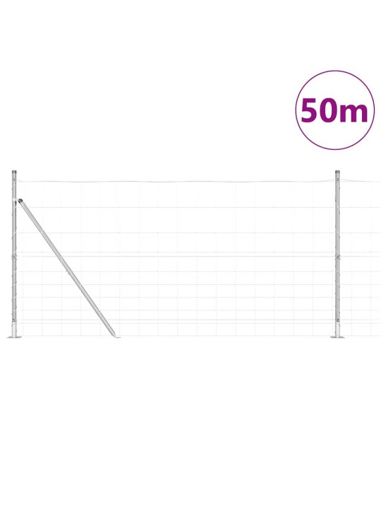 Karjamaa-aed hõbedane 50 x 1.2 m tsingitud teras