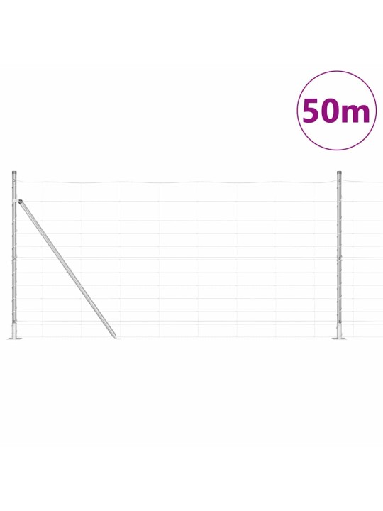 Karjamaa-aed hõbedane 50 x 1.2 m tsingitud teras