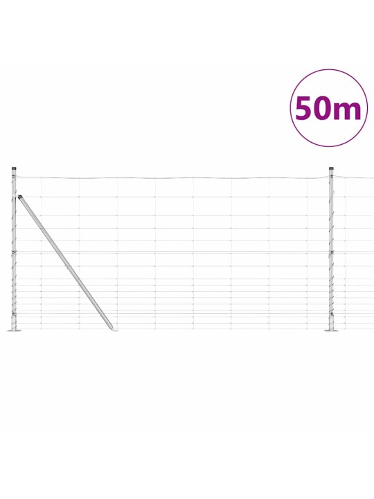 Karjamaa-aed hõbedane 50 x 1.2 m tsingitud teras