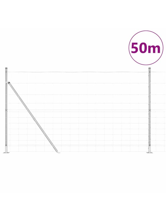 Karjamaa-aed hõbedane 50 x 1.4 m tsingitud teras