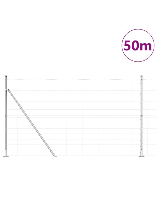 Karjamaa-aed hõbedane 50 x 1.4 m tsingitud teras