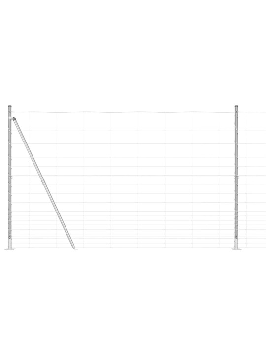 Karjamaa-aed hõbedane 50 x 1.5 m tsingitud teras