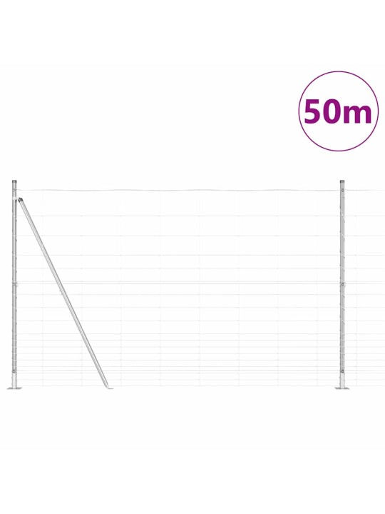 Karjamaa-aed hõbedane 50 x 1.5 m tsingitud teras