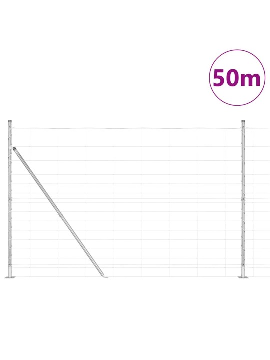 Karjamaa-aed hõbedane 50 x 1.6 m tsingitud teras