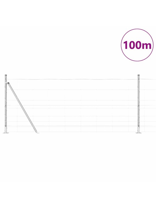 Karjamaa-aed hõbedane 100 x 1 m tsingitud teras