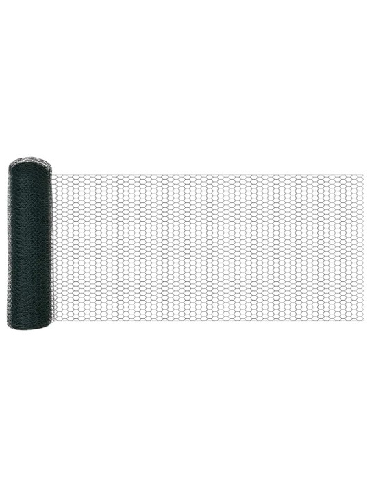 Aed koos postidega roheline 0.4 x 10 m pvc kaetud teras