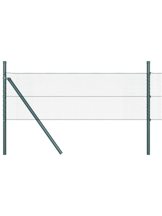 Aed koos postidega roheline 0.4 x 10 m pvc kaetud teras