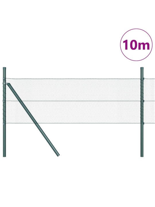Aed koos postidega roheline 0.4 x 10 m pvc kaetud teras