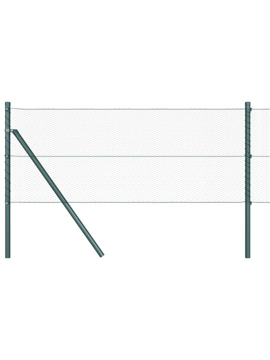 Aed koos postidega roheline 0.6 x 10 m pvc kaetud teras