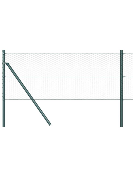 Aed koos postidega roheline 0.6 x 10 m pvc kaetud teras