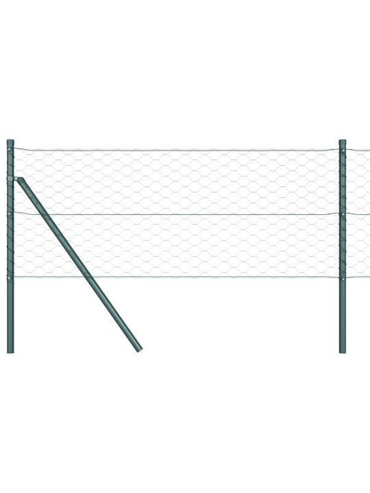 Aed koos postidega roheline 0.6 x 10 m pvc kaetud teras