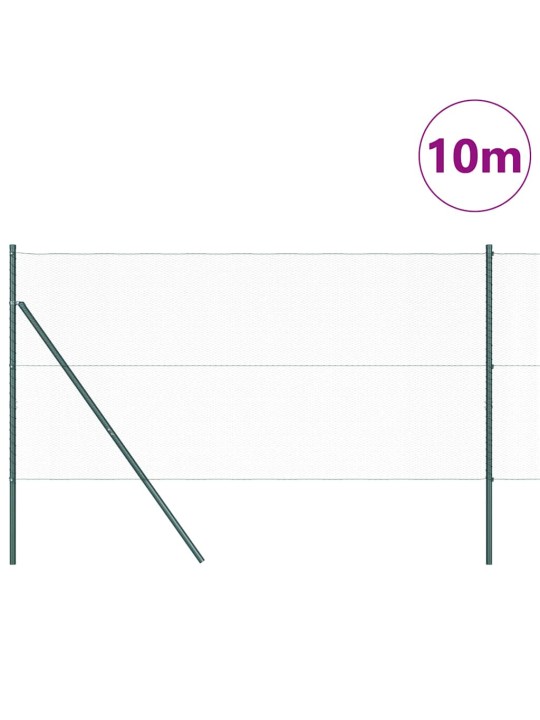 Aed koos postidega roheline 1.2 x 10 m pvc kaetud teras