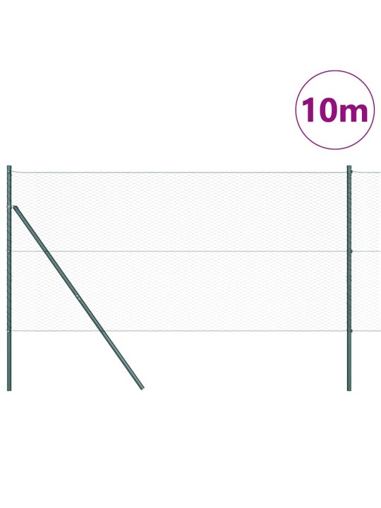 Aed koos postidega roheline 1.2 x 10 m pvc kaetud teras