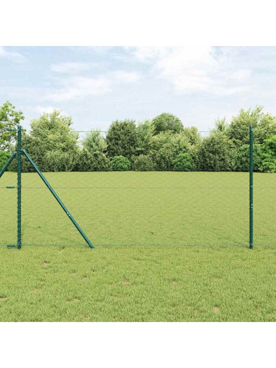 Aed koos postidega roheline 1.2 x 10 m pvc kaetud teras