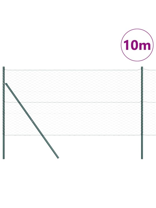 Aed koos postidega roheline 1.2 x 10 m pvc kaetud teras